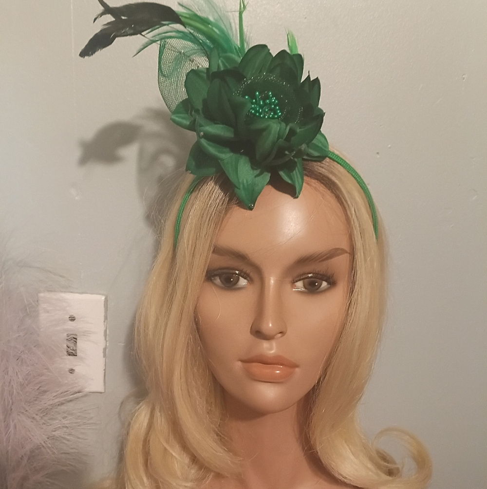 Elegant Green Fascinator Headband